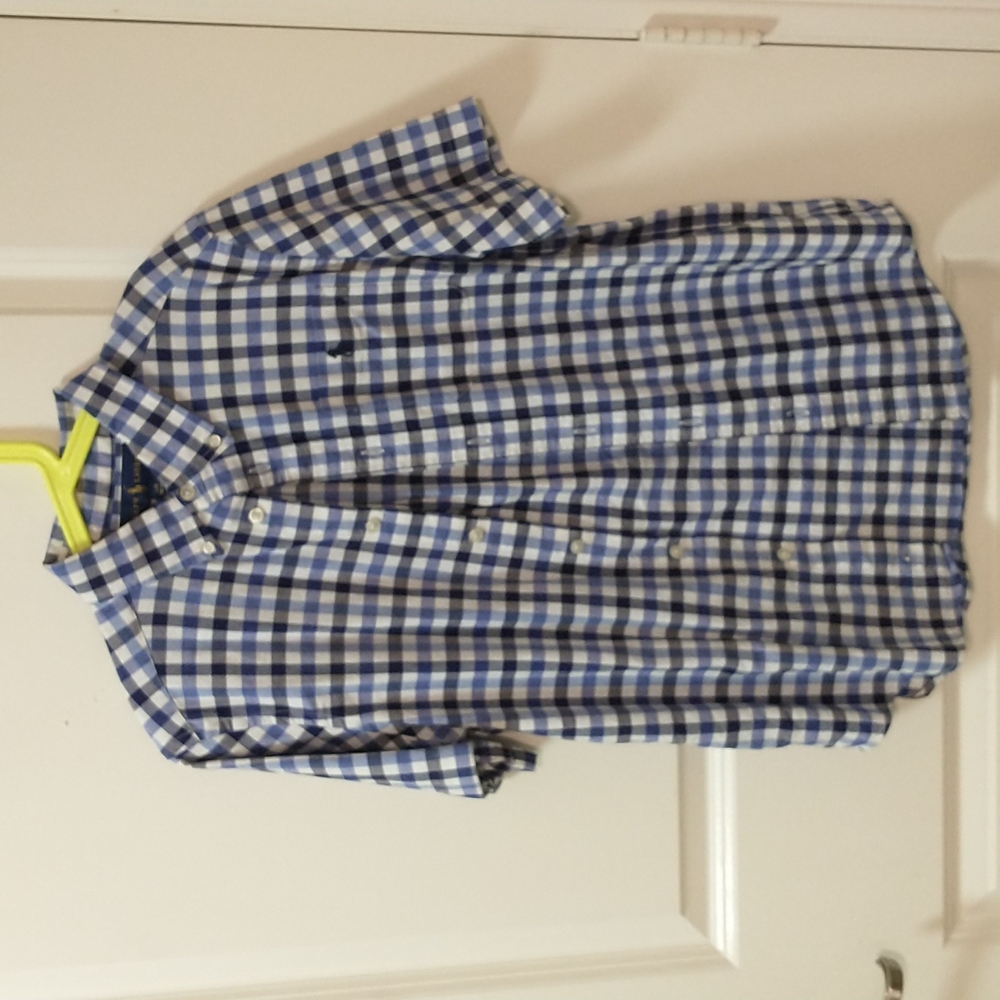 Ralph Lauren boy's plaid short sleeve button down shirt